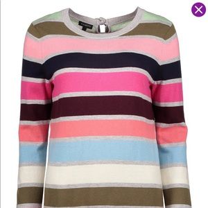 Talbots Pink Olive Stripe Sweater NWOT XL petite